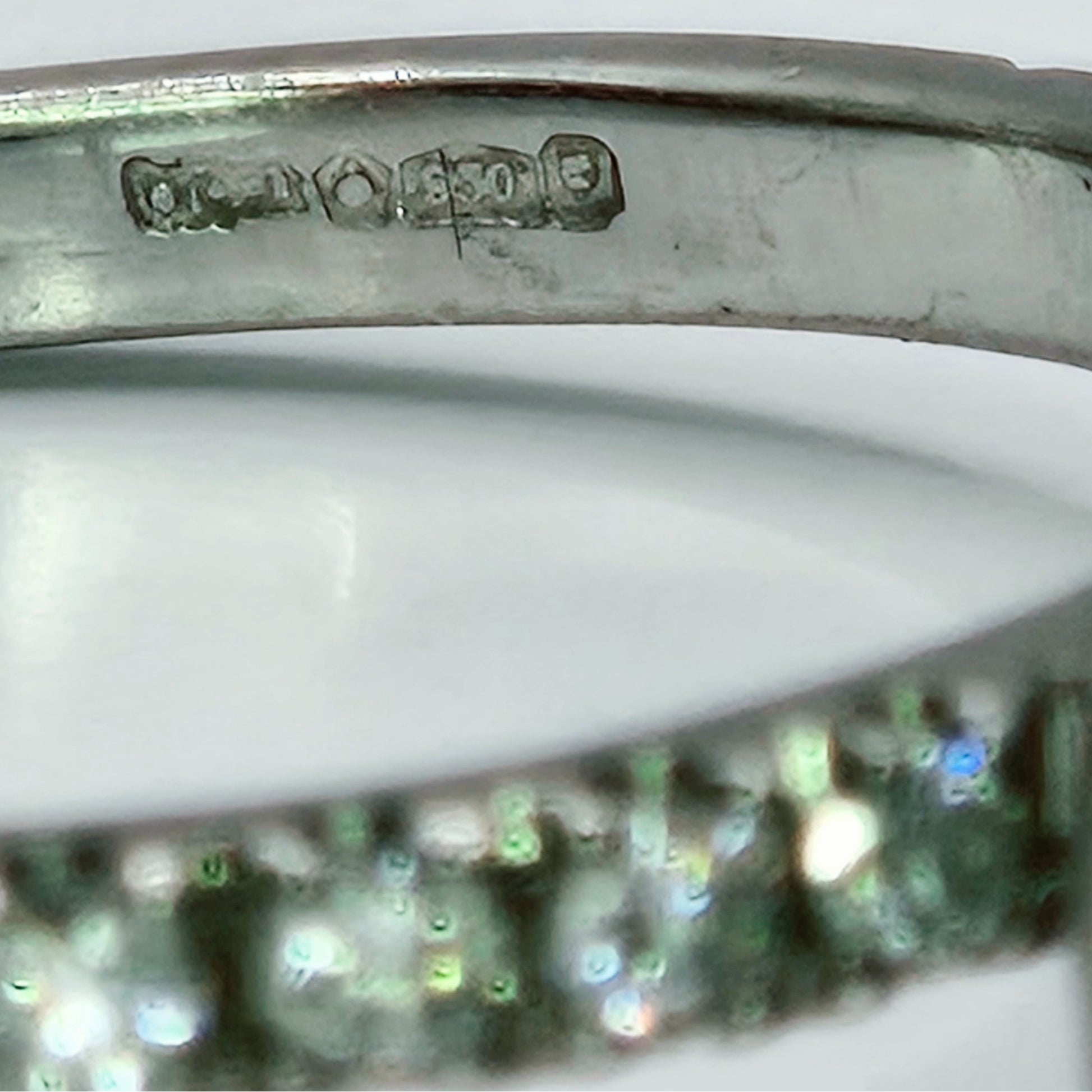 platinum diamond halo diamond set collet and diamond set shoulder ring full hallmark