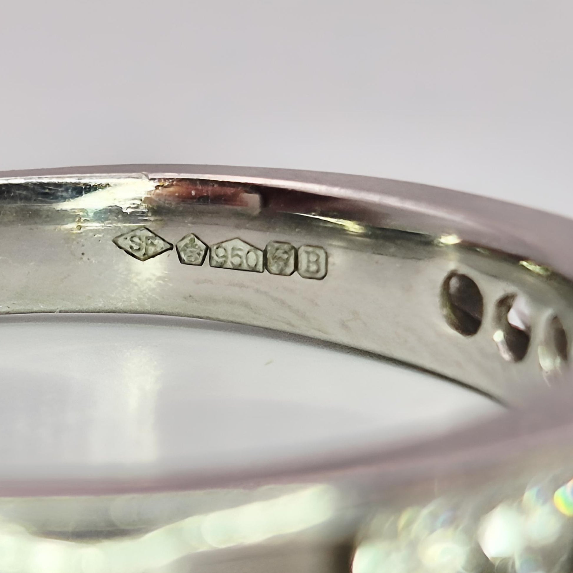 platinum hallmarked diamond half eternity ring full hallmark