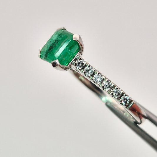 1.66ct Certified Natural Emerald & Diamond Ring – Size L | Solid 950 Platinum
