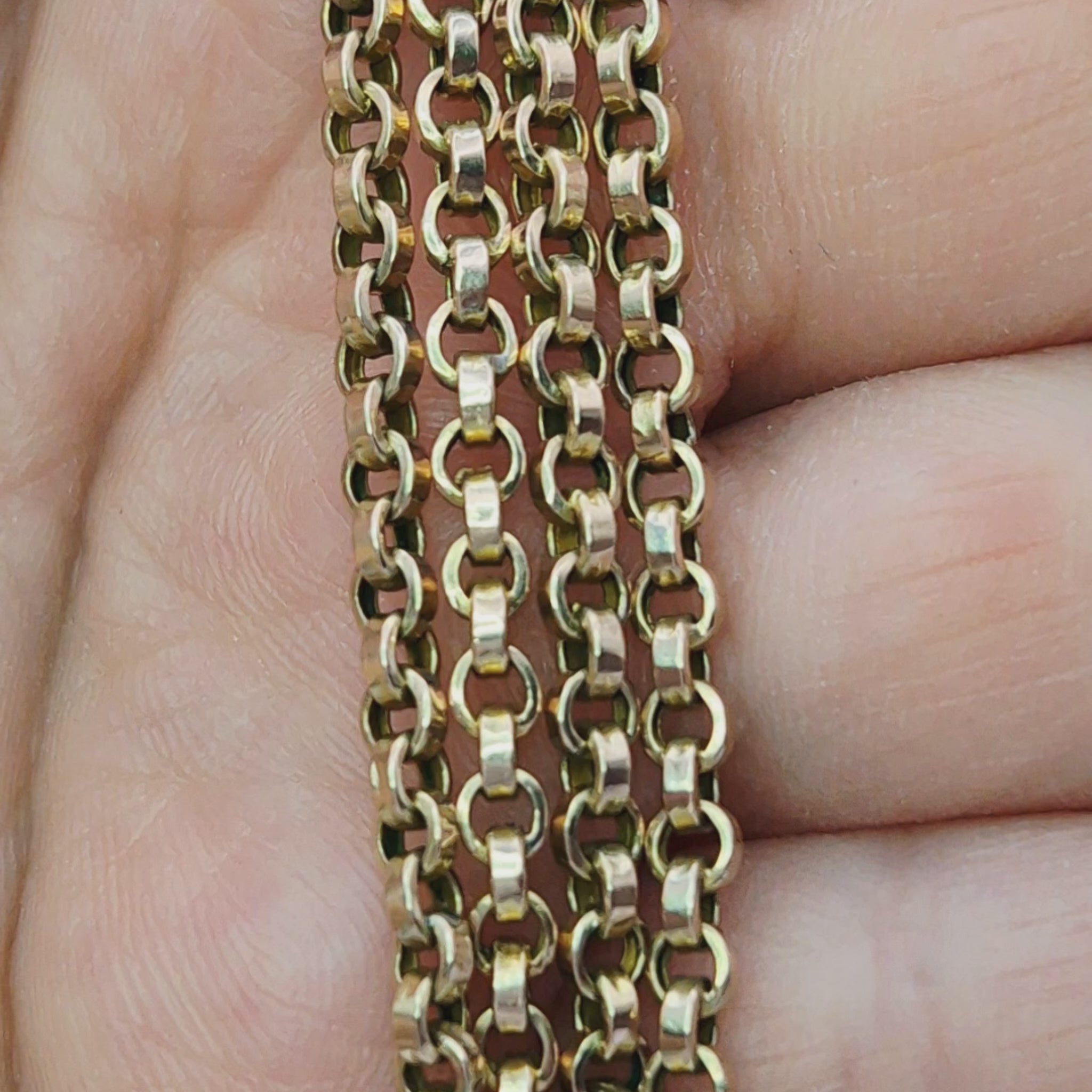 9ct yellow gold flat top belcher chain video