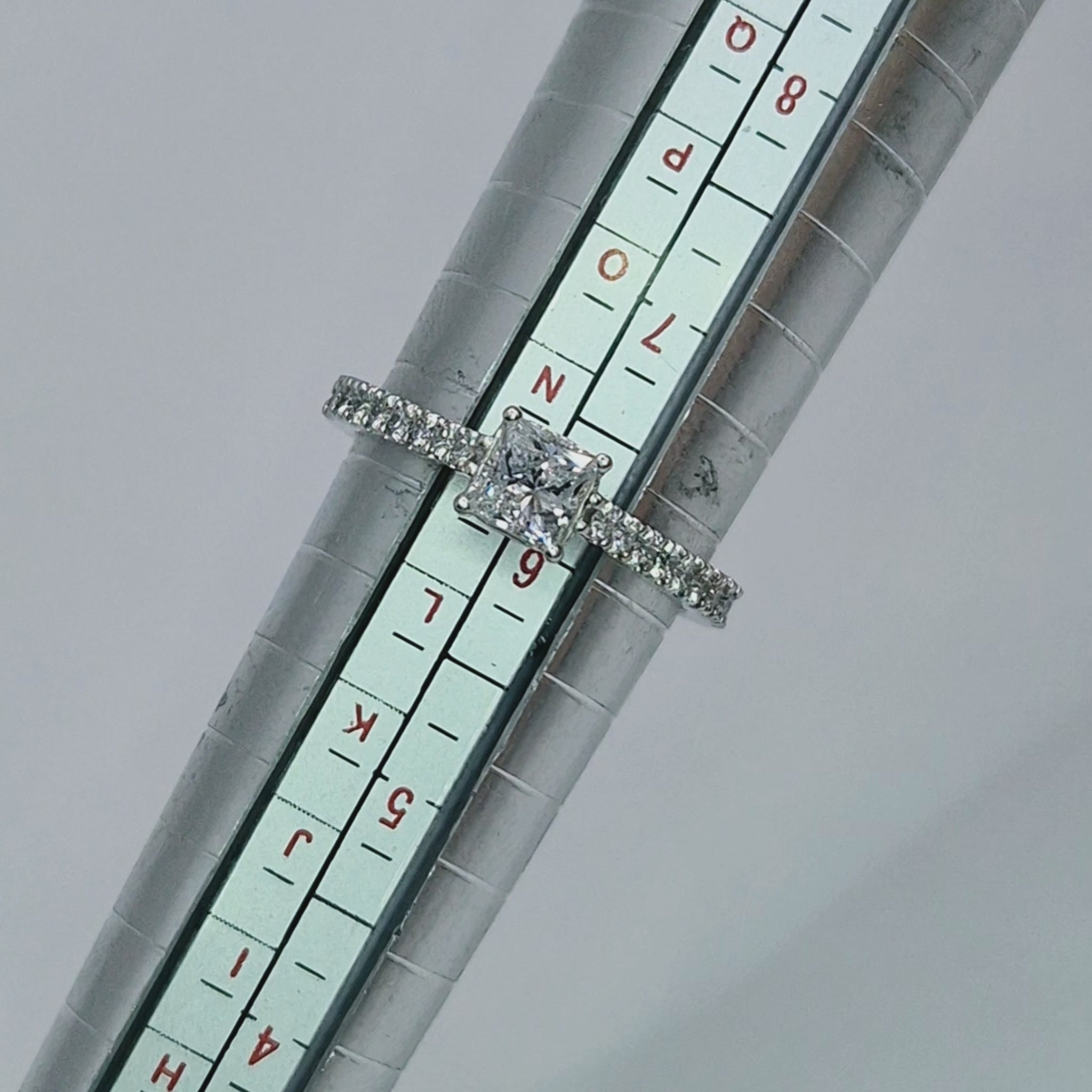 platinum single stone princess cut diamond ring video on ring stick