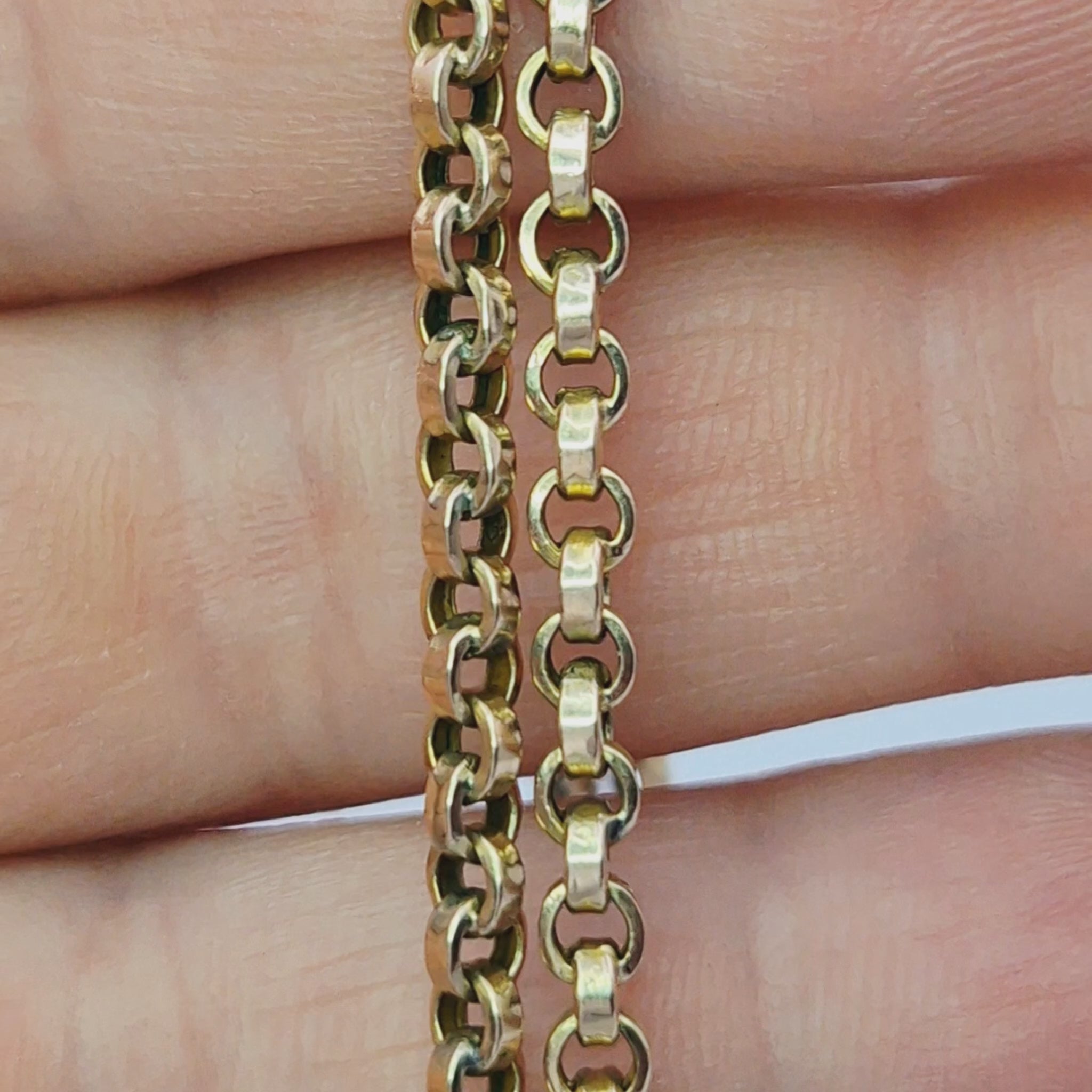 9ct yellow gold flat top belcher chain

