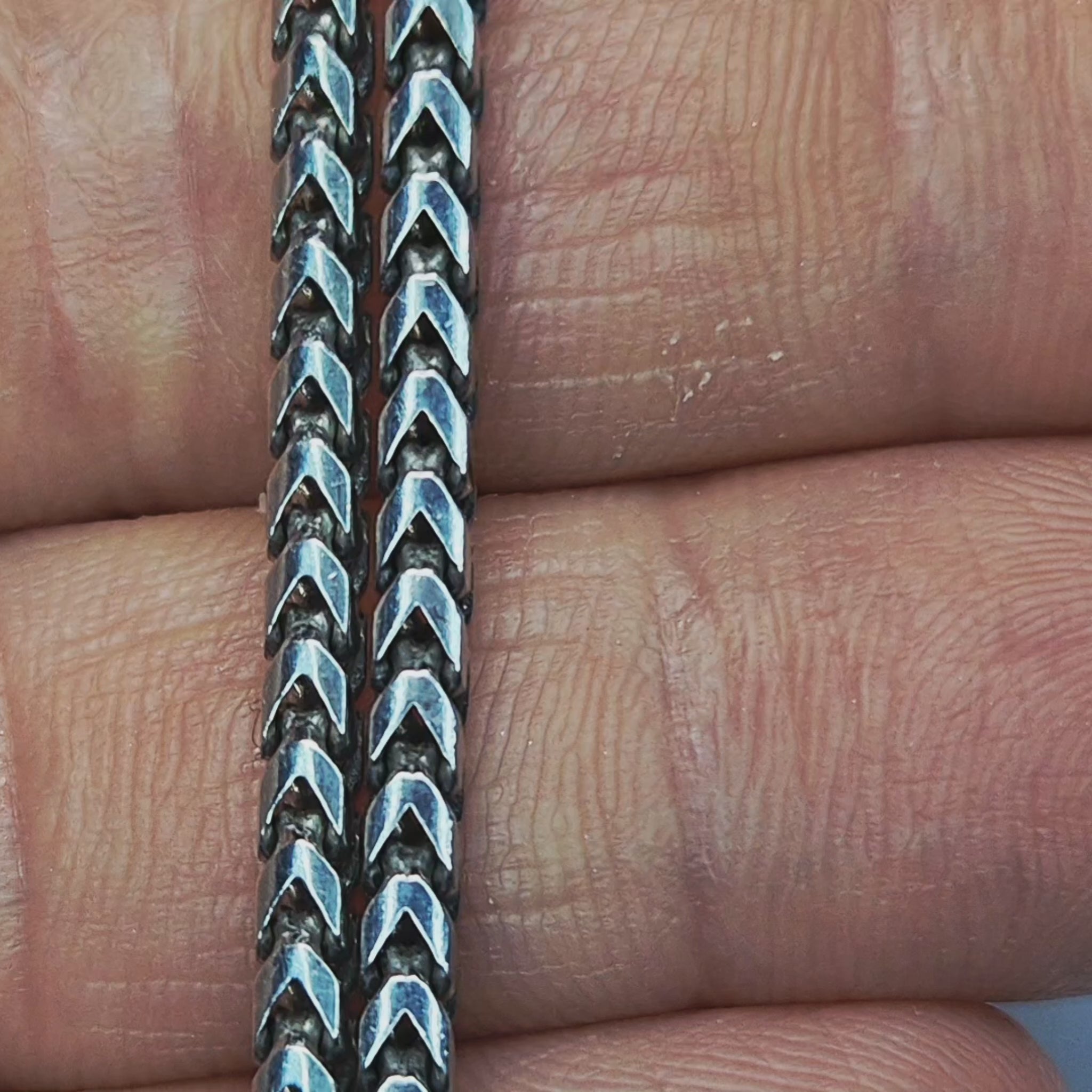 silver fully hallmarked foxtail chain in hand video