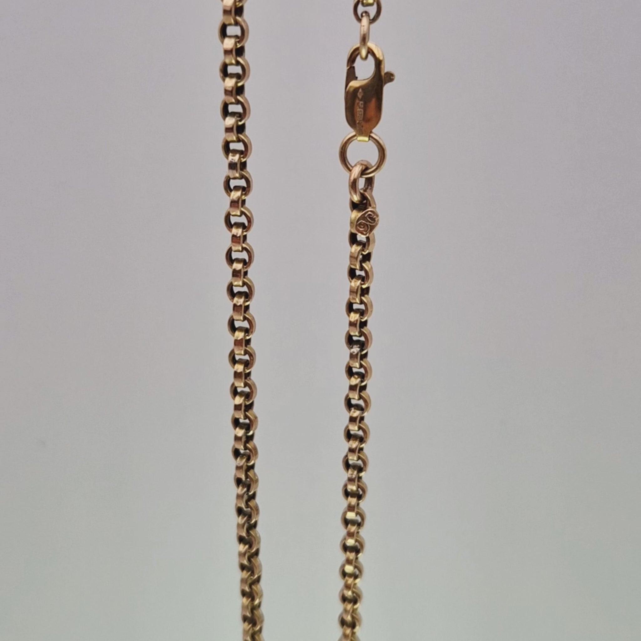 hallmarked 9ct yellow gold flat top belcher chain with trigger clasp video
