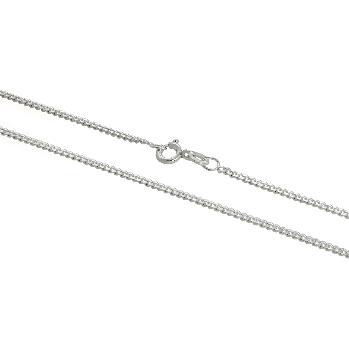 silver 2mm curb chain 20 inch bolt ring 925 stamp
