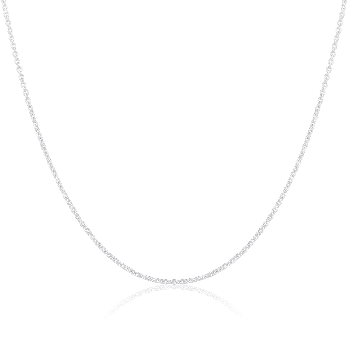 silver cable chain 20 inch front view