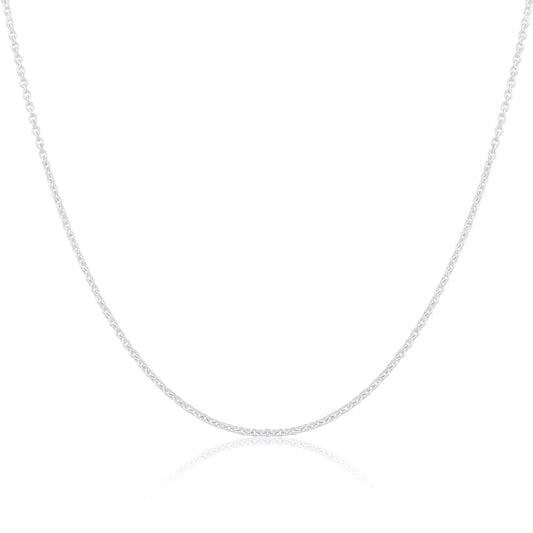 silver cable chain 20 inch front view