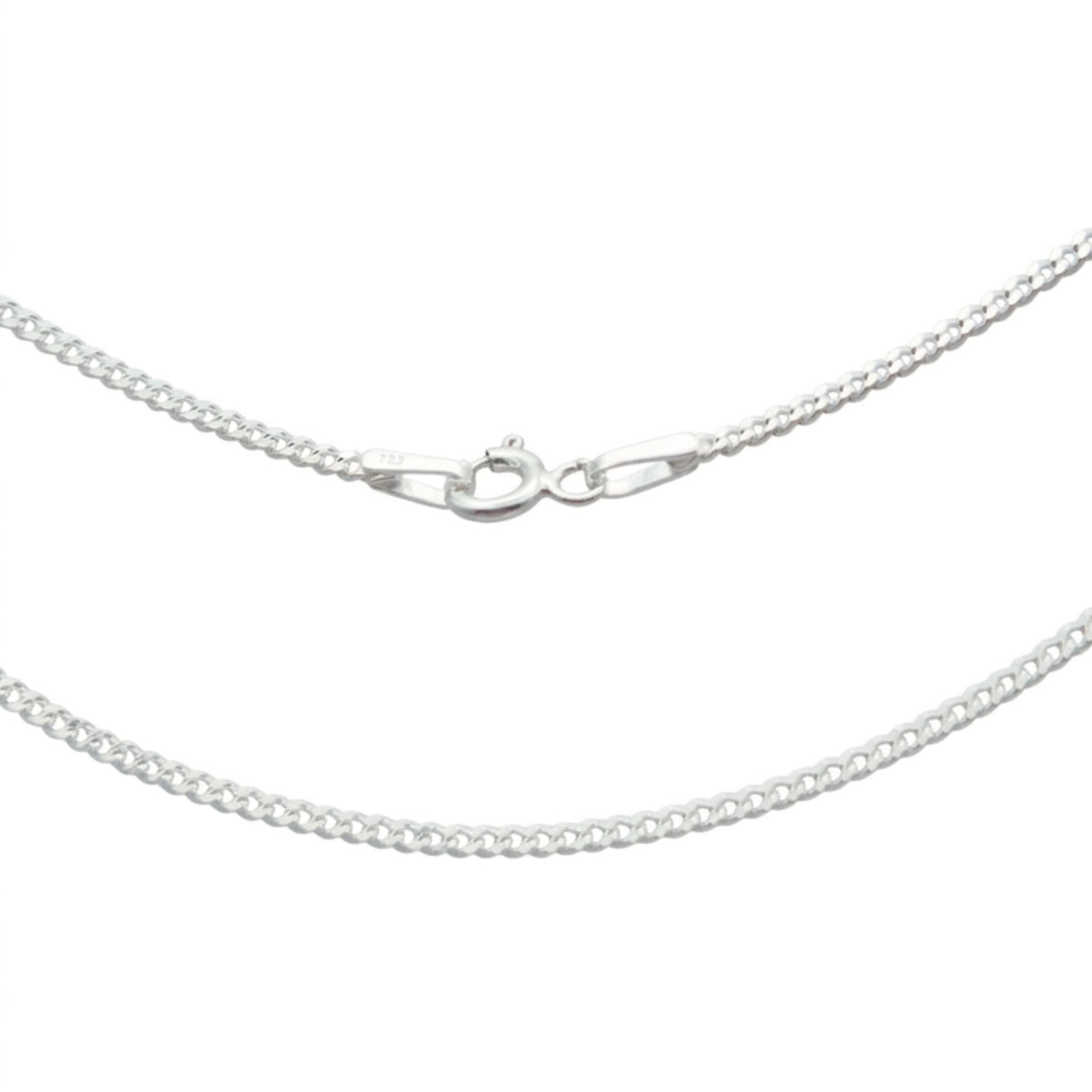 silver curb chain 20 inch 925 stamped