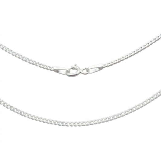 silver curb chain 20 inch 925 stamped