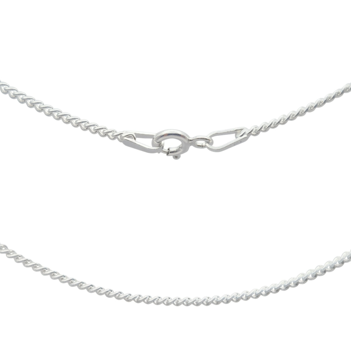 silver curb chain 20 inch clasp bolt ring