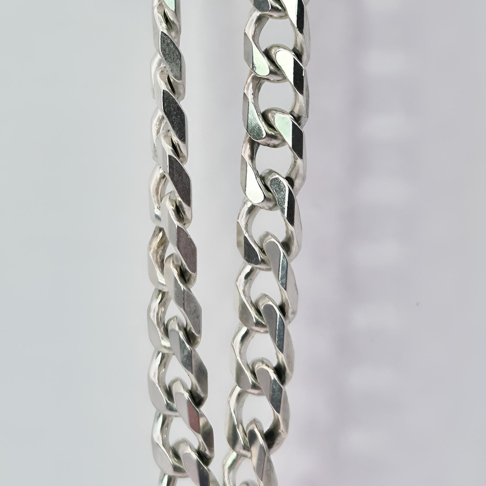 silver curb heavy solid 20 inch chain 49g hallmarked links