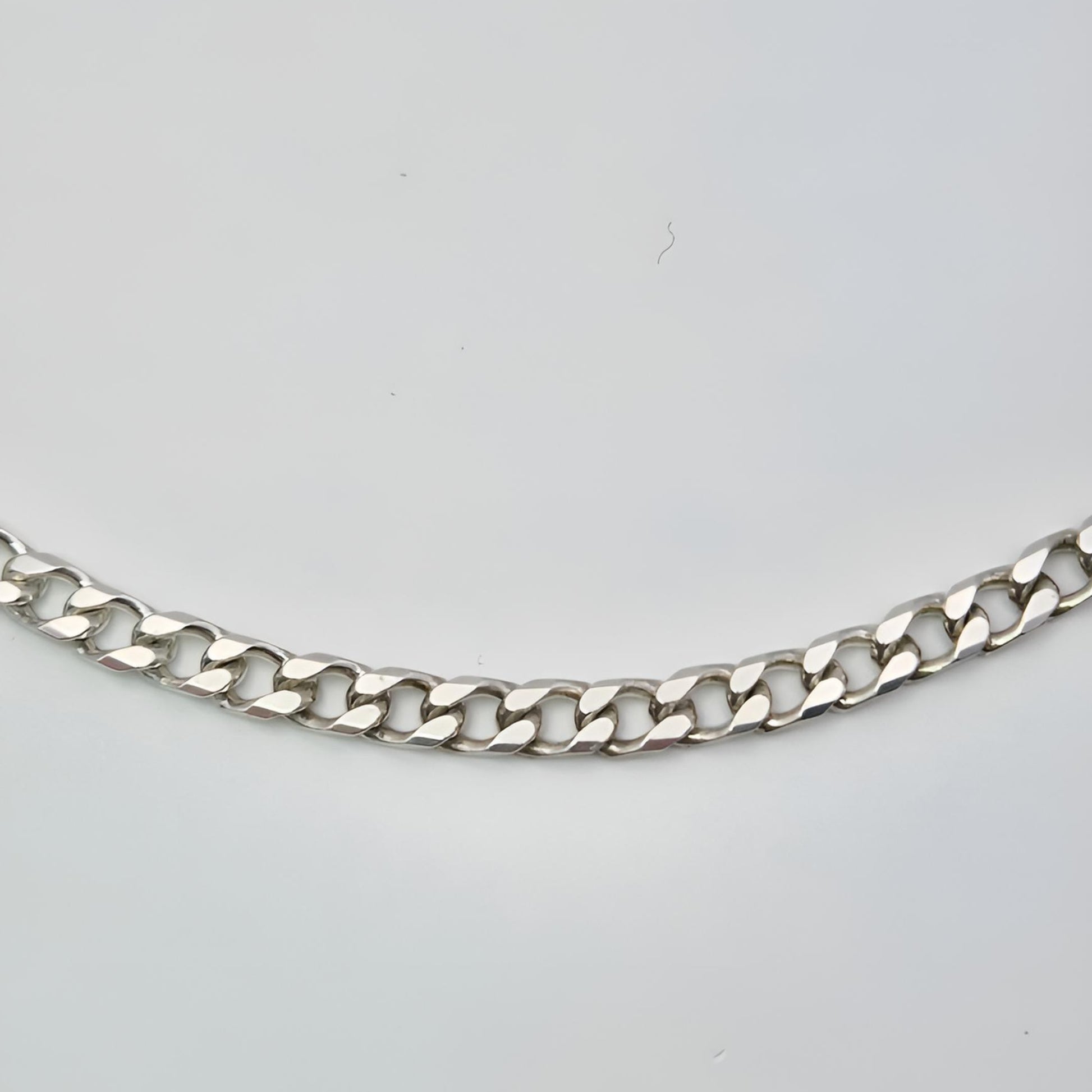 silver curb solid 20 inch chain front