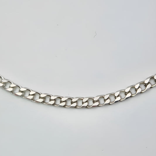 silver curb solid 20 inch chain front