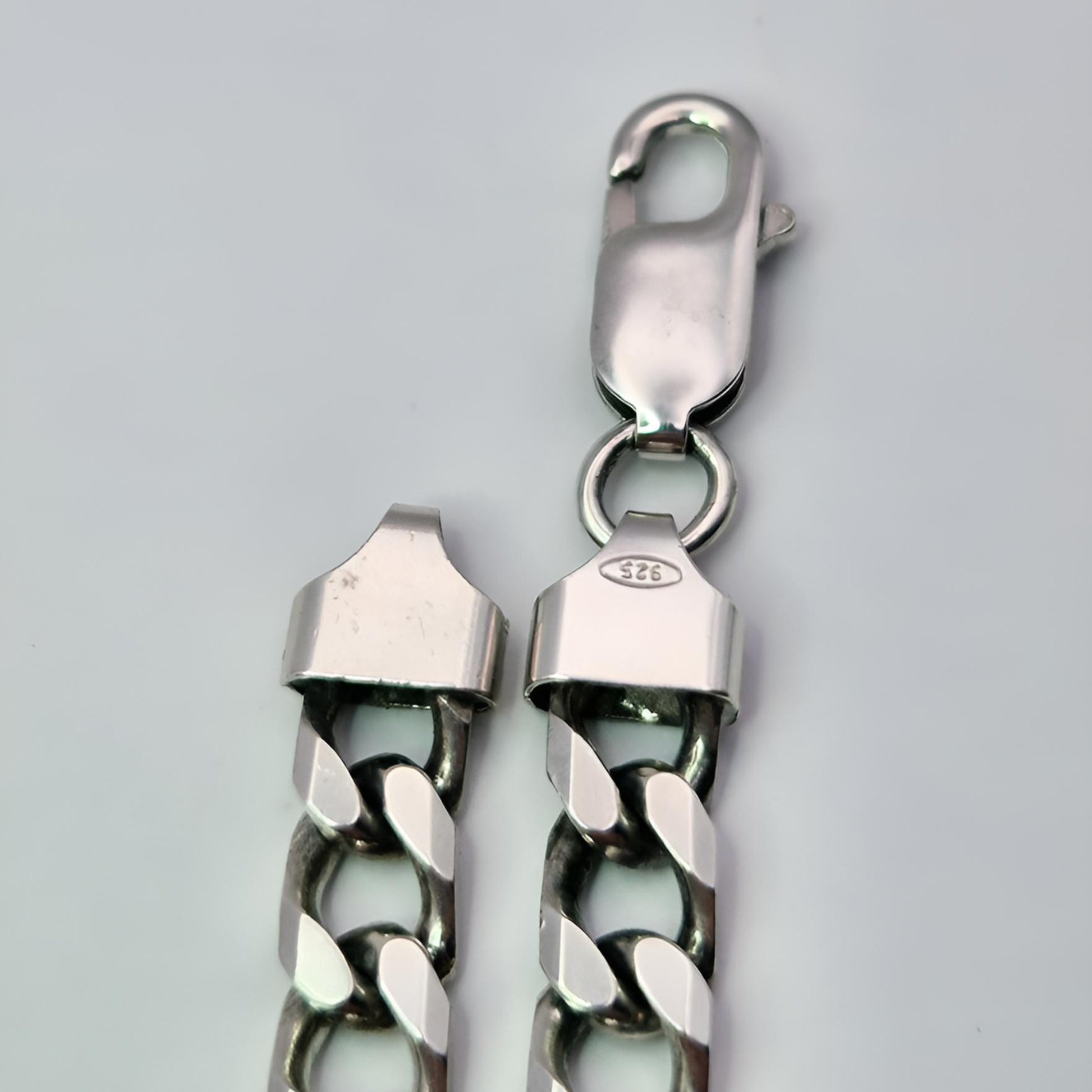 silver curb solid 20 inch chain stamp 925 16mm trigger clasp