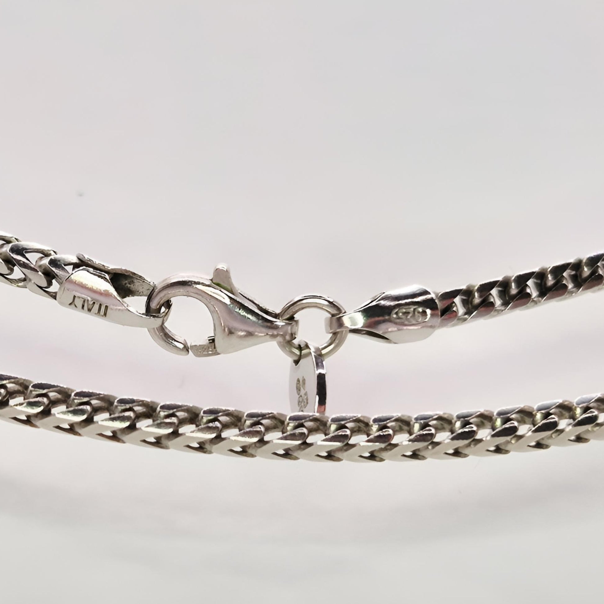 silver fully hallmarked foxtail chain clasp