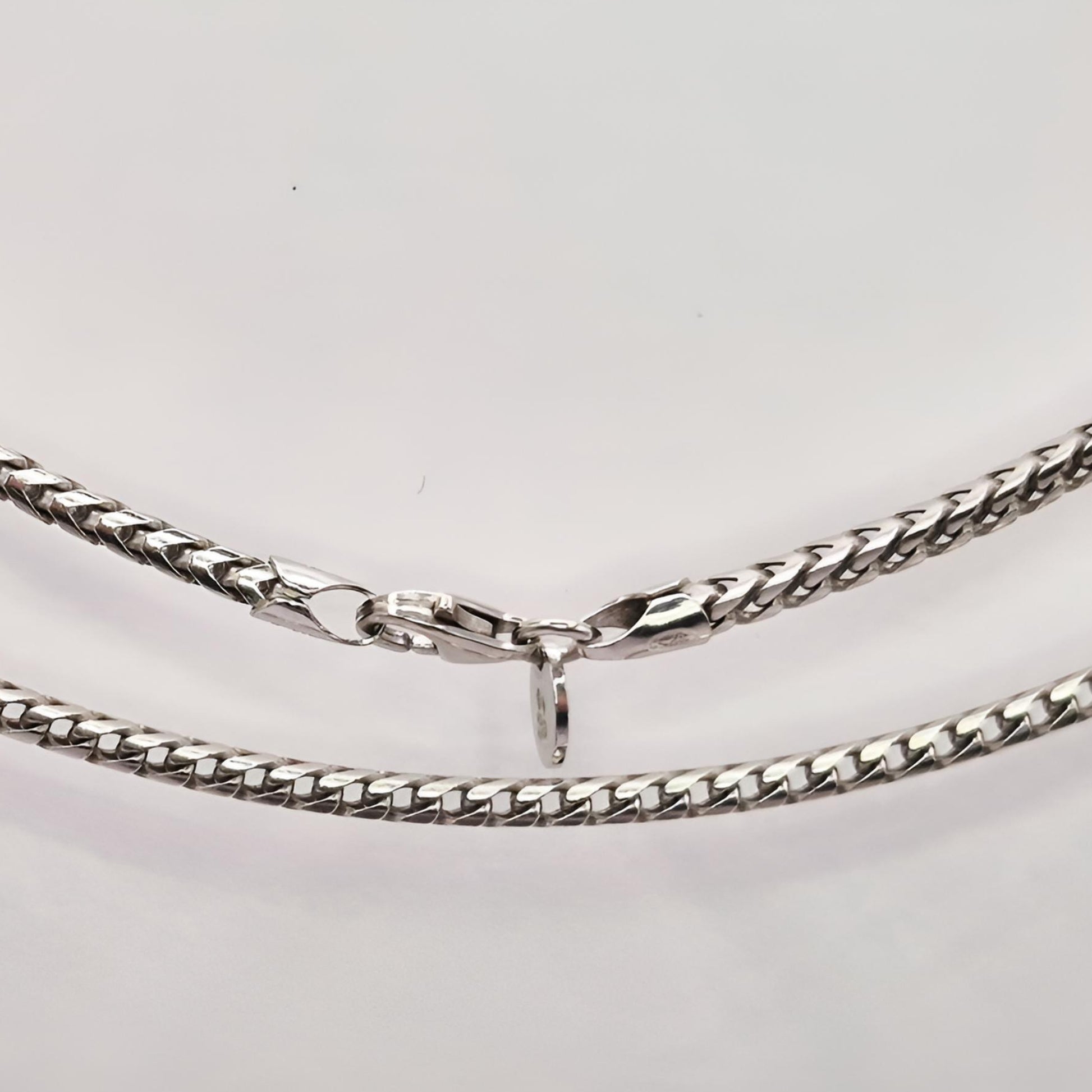 silver fully hallmarked foxtail chain double view