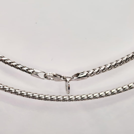 silver fully hallmarked foxtail chain double view