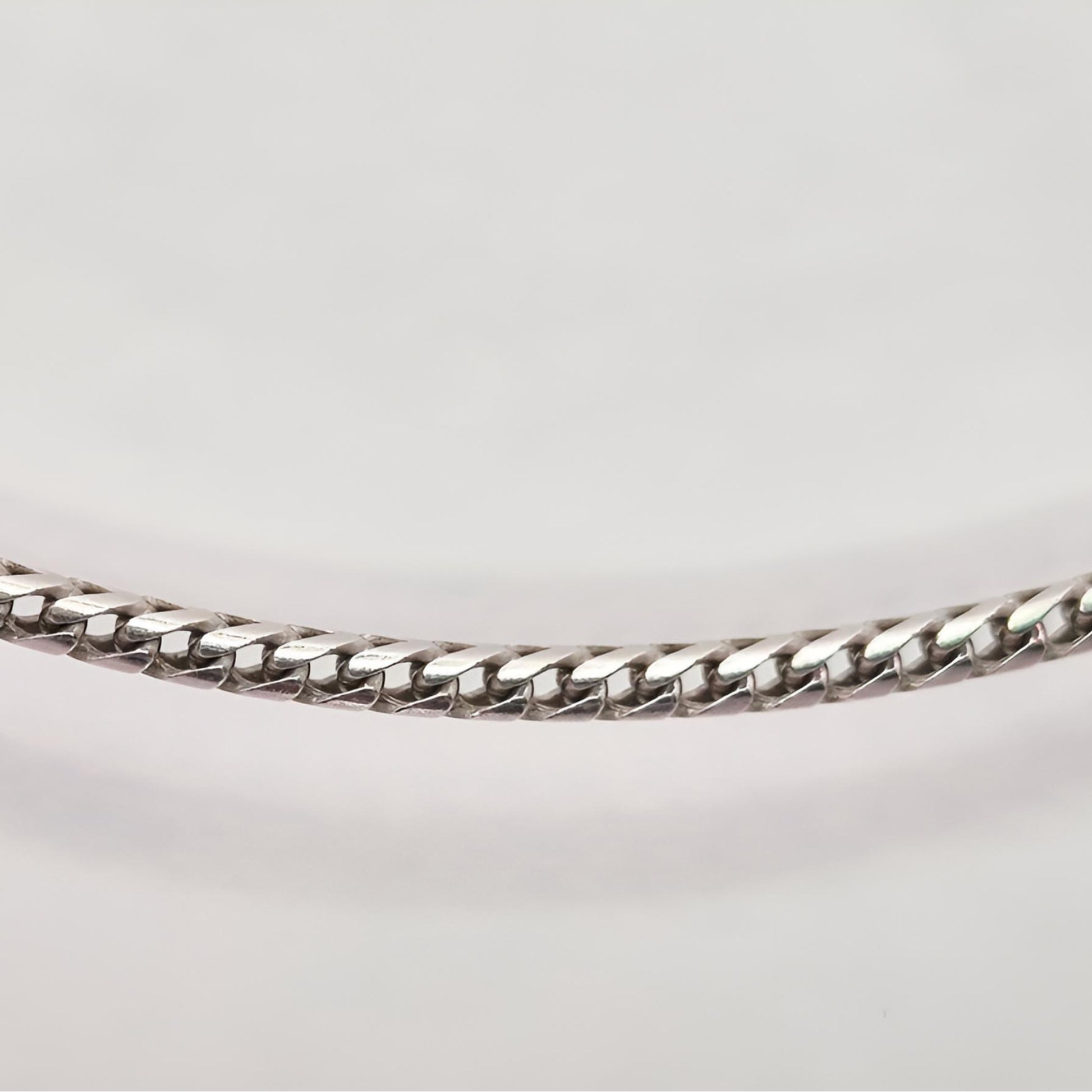 silver fully hallmarked foxtail chain front view