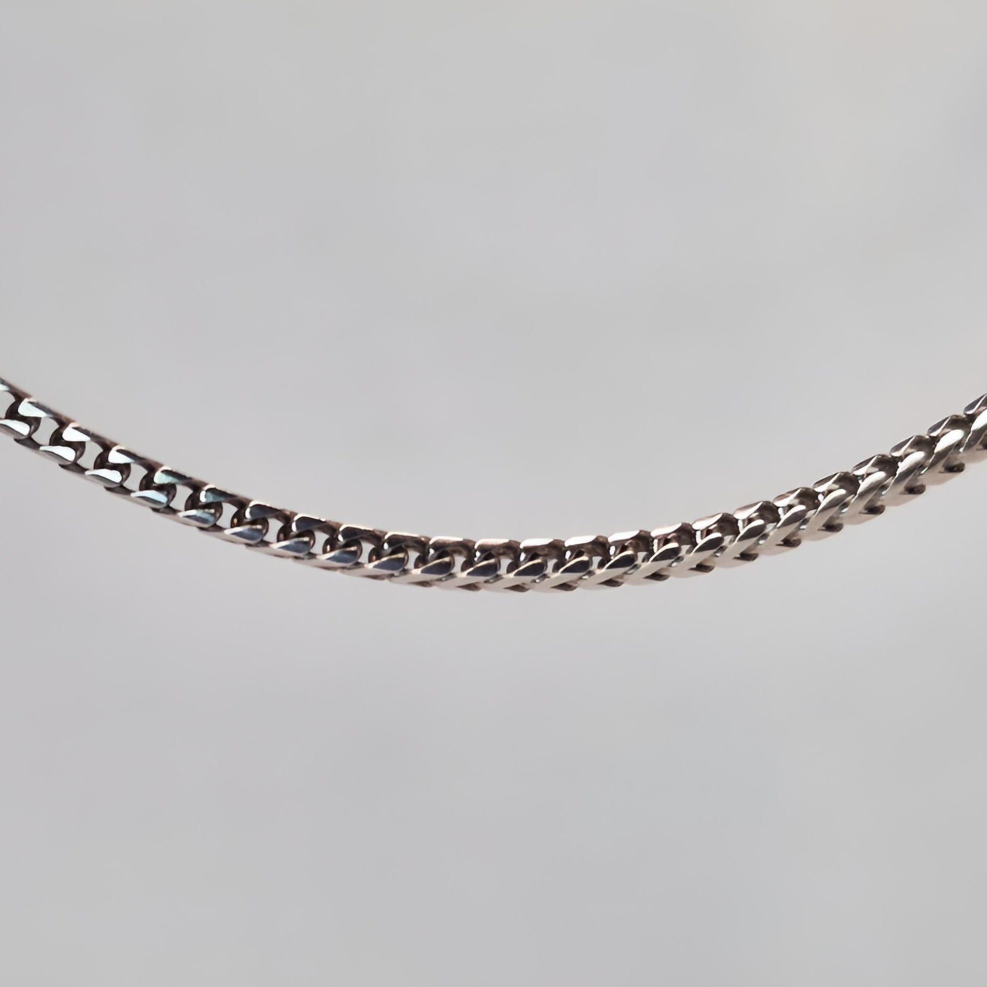 silver fully hallmarked foxtail chain front