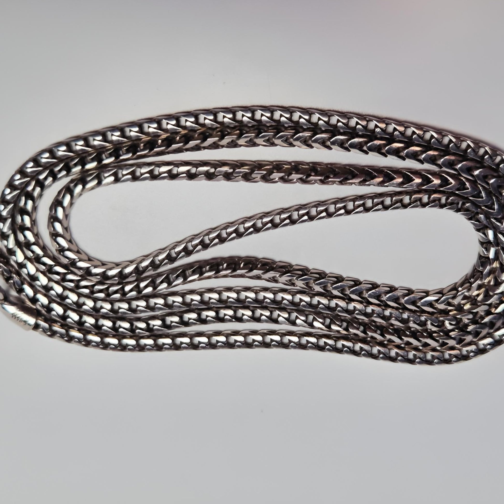silver fully hallmarked foxtail full chain image